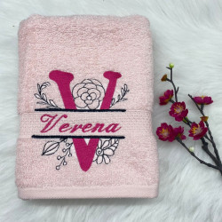 Stickdatei - Doodle Blumen Alphabet Monogram geteilt "V"